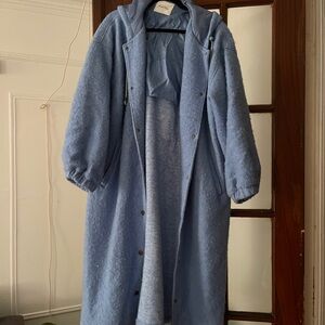 American Vintage Women's Blue Hooded Coat size M/L
